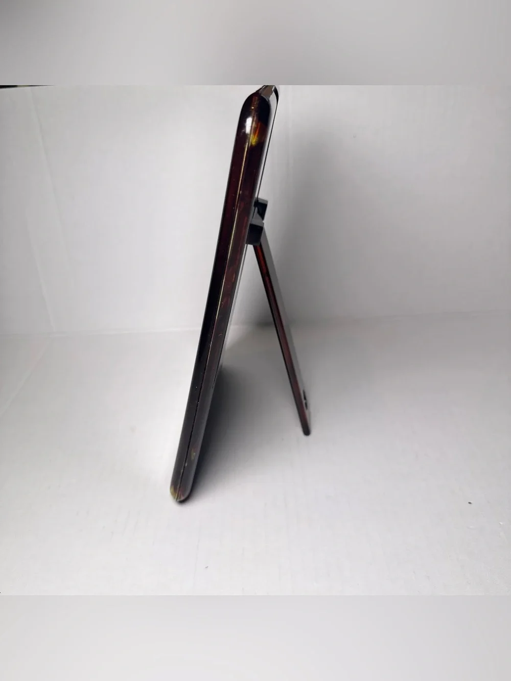 VTG Rare 70s Tortoiseshell Vanity Tabletop Hollywood Regency MCM MIRROR 7x9.25”
